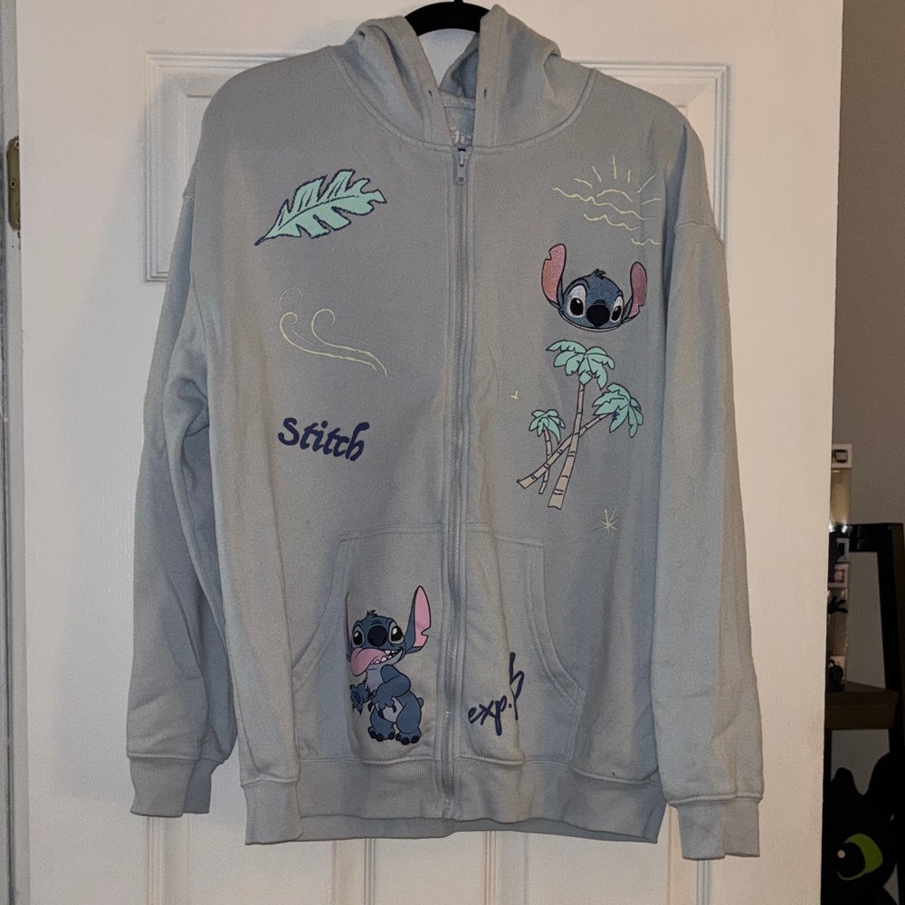 Stitch Blue adult  Zip-Up Hoodie Jacket